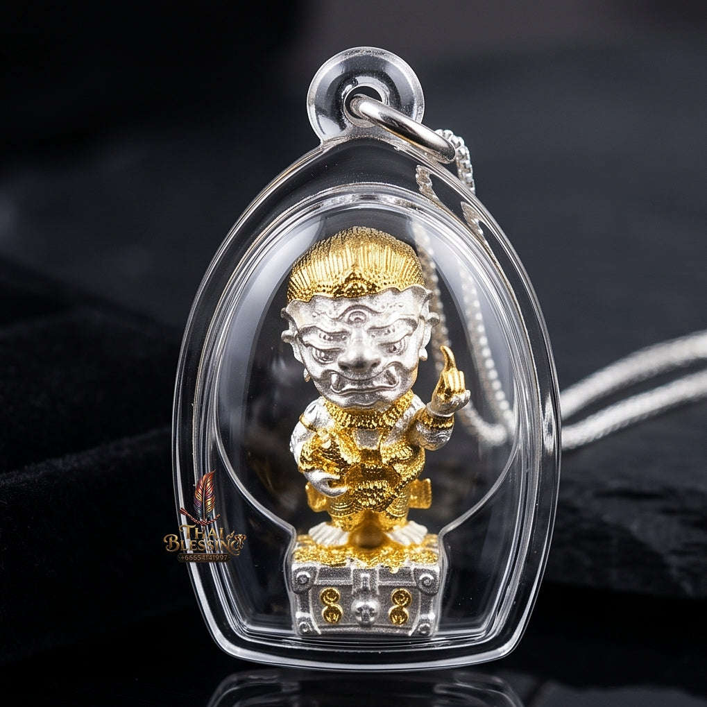Thai Amulet Ultimate Wealth, Divine Windfalls & Auspicious Prosperity 2K-Plated Samrit Bronze Edition Si Hu Ha Ta Thevada Hai Lap Talisman Thai Blessing Co By RURUECHA