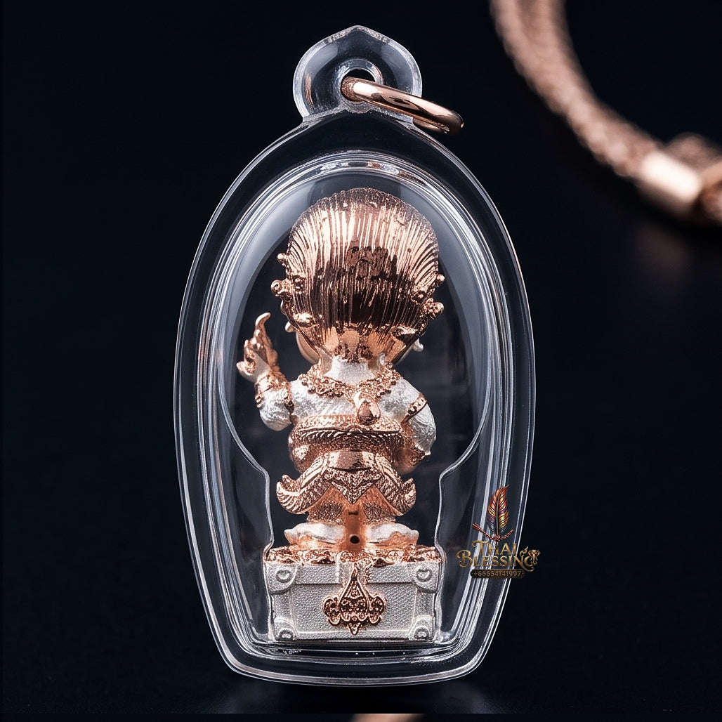 Thai Amulet Ultimate Wealth, Divine Windfalls & Auspicious Prosperity 2K-Plated Samrit Bronze Edition Si Hu Ha Ta Thevada Hai Lap Talisman Thai Blessing Co By RURUECHA
