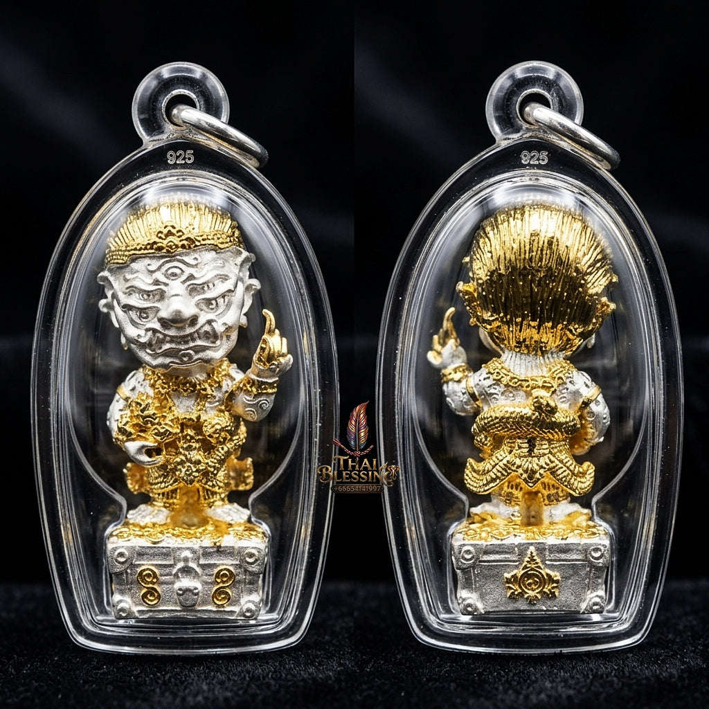 Thai Amulet Ultimate Wealth, Divine Windfalls & Auspicious Prosperity 2K-Plated Samrit Bronze Edition Si Hu Ha Ta Thevada Hai Lap Talisman Thai Blessing Co By RURUECHA
