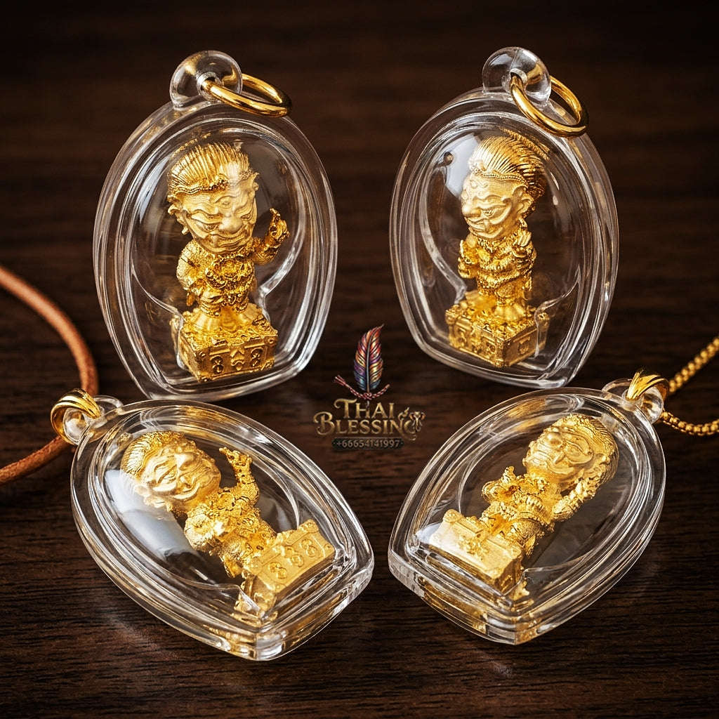 Thai Amulet Ultimate Wealth, Divine Windfalls & Auspicious Prosperity Masterpiece Si Hu Ha Ta Thevada Hai Lap Talisman Thai Blessing Co By RURUECHA