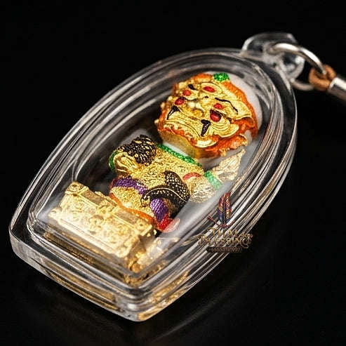 Thai Amulet Ultimate Wealth, Divine Windfalls & Auspicious Prosperity Samrit Bronze Edition Si Hu Ha Ta Thevada Hai Lap Talisman Thai Blessing Co By RURUECHA