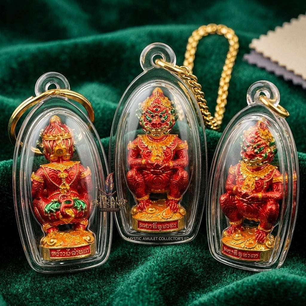 Thai Amulet Ultimate Wealth, Lanna Sorcery & Auspicious Prosperity  Five-Eyes (Thep Si Hu Ha Ta) Talisman Thai Blessing Co By RURUECHA