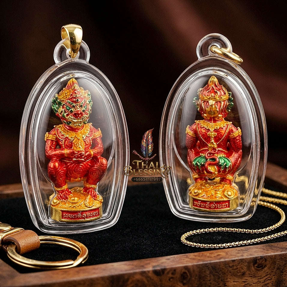 Thai Amulet Ultimate Wealth, Lanna Sorcery & Auspicious Prosperity  Five-Eyes (Thep Si Hu Ha Ta) Talisman Thai Blessing Co By RURUECHA