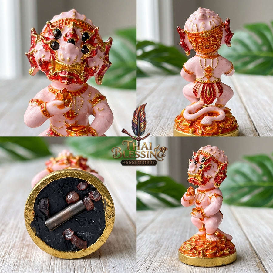 Thai Amulet Ultimate Wealth, Lanna Sorcery & Auspicious Prosperity Four-Ears Five-Eyes (Thep Si Hu Ha Ta) Pendant Thai Blessing Co By RURUECHA