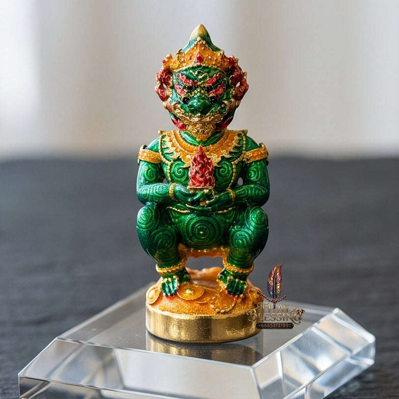 Thai Amulet Ultimate Wealth, Lanna Sorcery & Auspicious Prosperity Four-Ears Five-Eyes (Thep Si Hu Ha Ta) Talisman Thai Blessing Co By RURUECHA