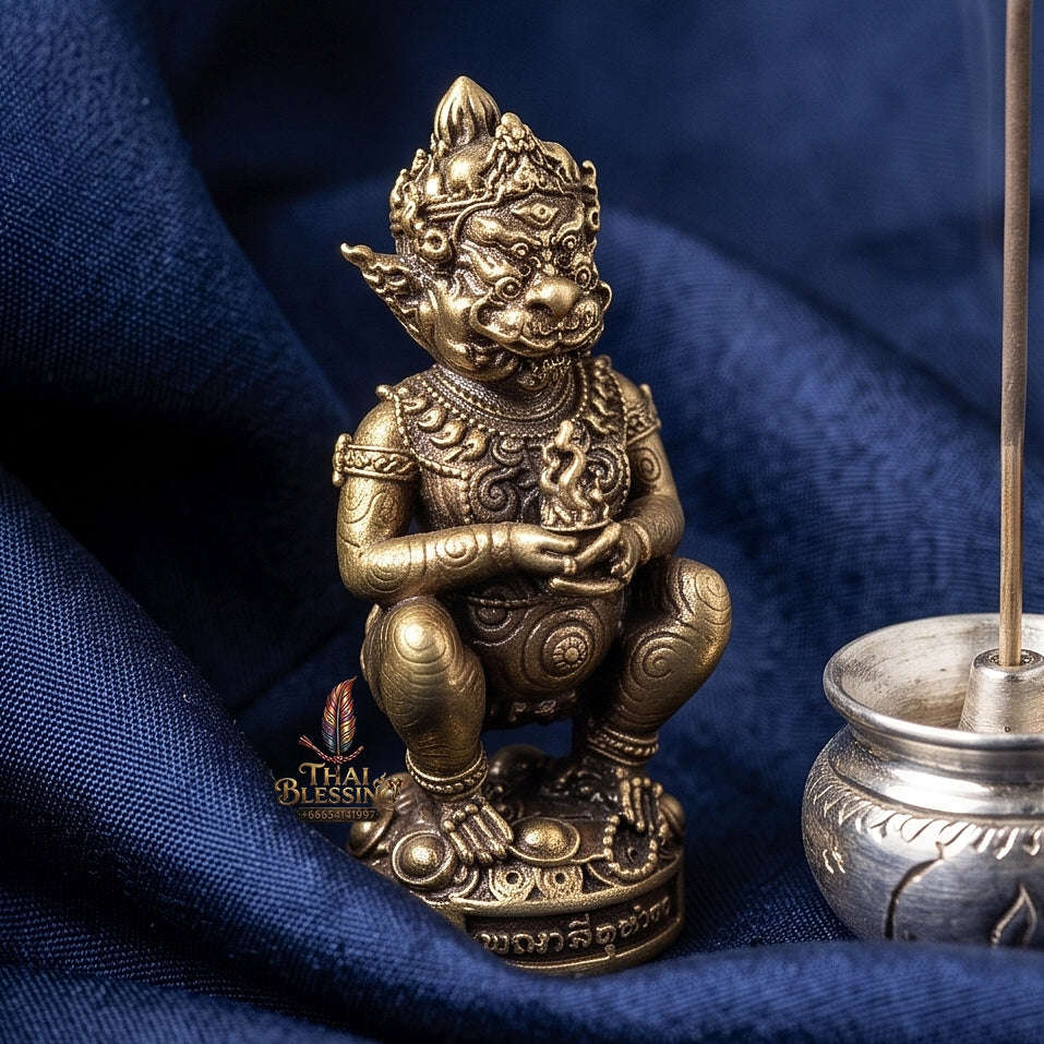 Thai Amulet Ultimate Wealth, Lanna Sorcery & Auspicious Prosperity Four-Ears Five-Eyes (Thep Si Hu Ha Ta) Talisman Thai Blessing Co By RURUECHA