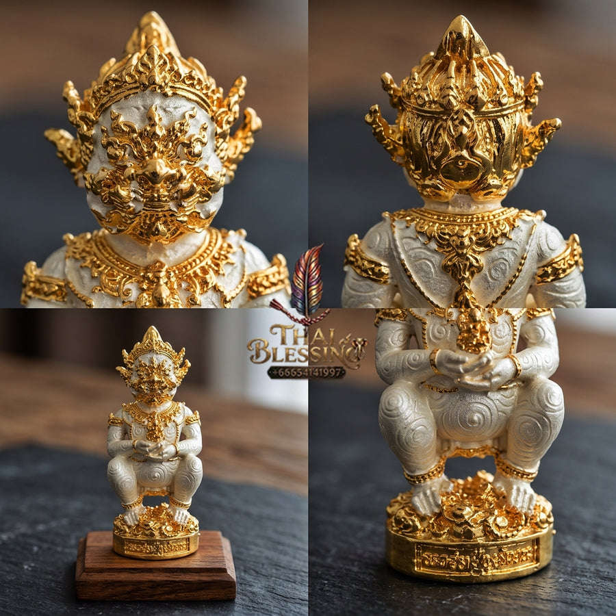 Thai Amulet Ultimate Wealth, Lanna Sorcery & Auspicious Prosperity Four-Ears Five-Eyes (Thep Si Hu Ha Ta) Talisman Thai Blessing Co By RURUECHA