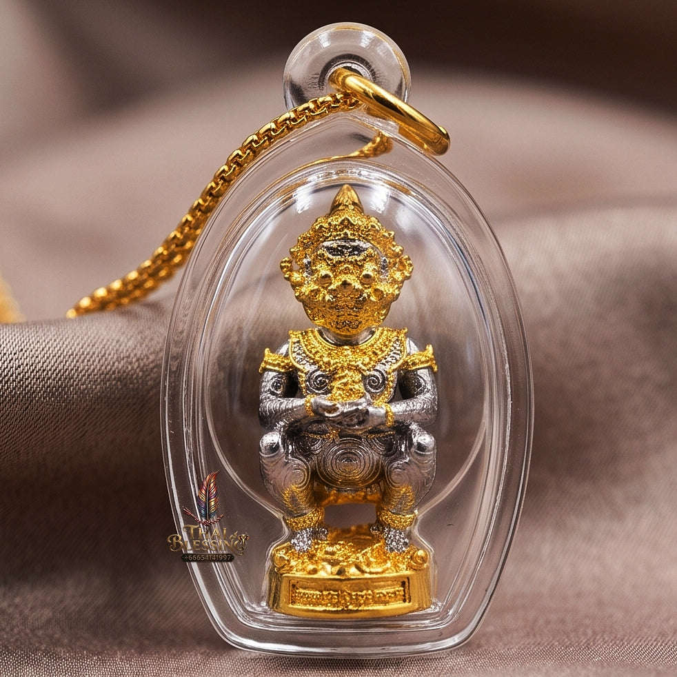 Thai Amulet Ultimate Wealth, Lanna Sorcery & Auspicious Prosperity Four-Ears Five-Eyes (Thep Si Hu Ha Ta) Talisman Thai Blessing Co By RURUECHA