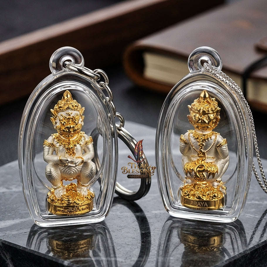 Thai Amulet Ultimate Wealth, Lanna Sorcery & Auspicious Prosperity Four-Ears Five-Eyes (Thep Si Hu Ha Ta) Talisman Thai Blessing Co By RURUECHA