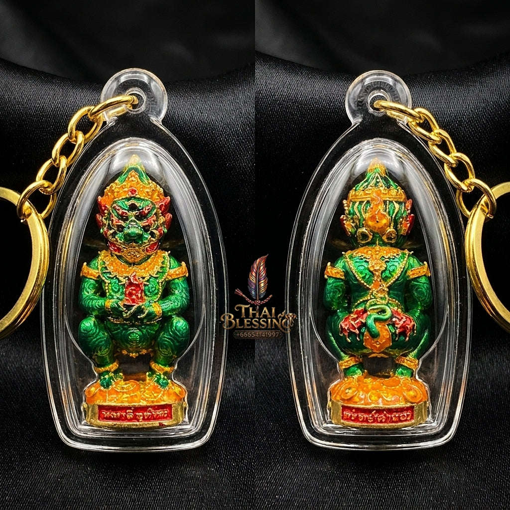 Thai Amulet Ultimate Wealth, Lanna Sorcery & Auspicious Prosperity  Four-Ears Five-Eyes (Thep Si Hu Ha Ta) Talisman Thai Blessing Co By RURUECHA