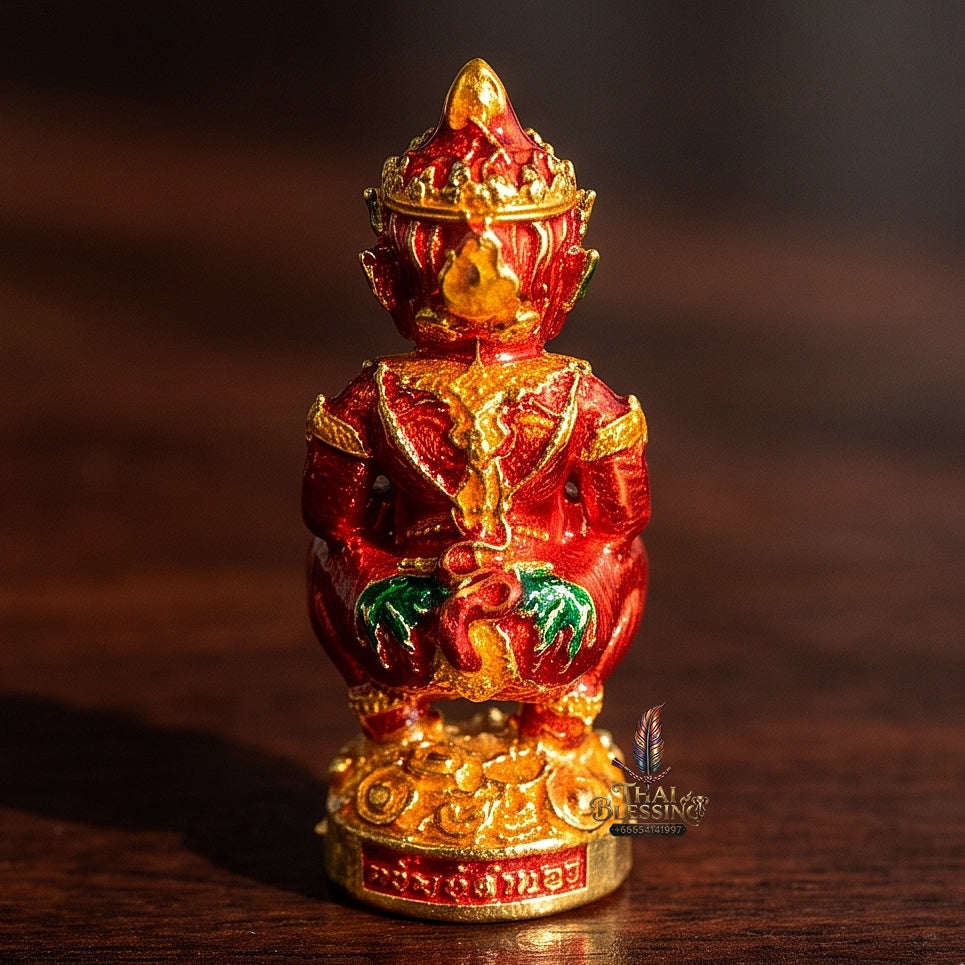 Thai Amulet Ultimate Wealth, Lanna Sorcery & Auspicious Prosperity  Four-Ears Five-Eyes (Thep Si Hu Ha Ta) Talisman Thai Blessing Co By RURUECHA
