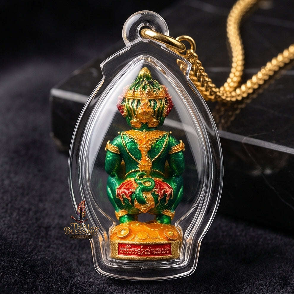 Thai Amulet Ultimate Wealth, Lanna Sorcery & Auspicious Prosperity Four-Ears Five-Eyes (Thep Si Hu Ha Ta) Talisman Thai Blessing Co By RURUECHA