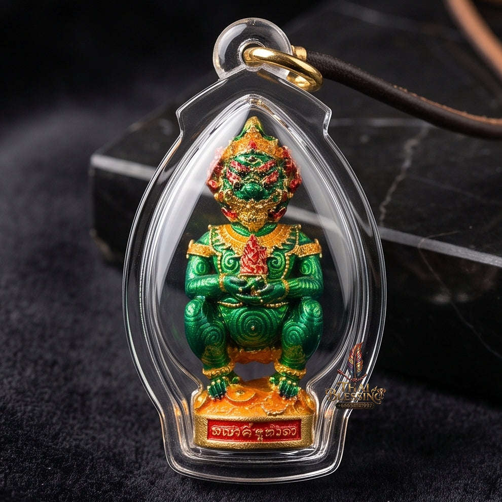 Thai Amulet Ultimate Wealth, Lanna Sorcery & Auspicious Prosperity Four-Ears Five-Eyes (Thep Si Hu Ha Ta) Talisman Thai Blessing Co By RURUECHA