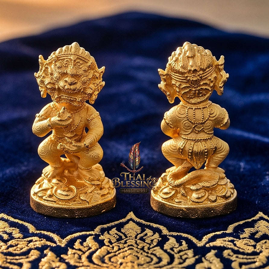 Thai Amulet Ultimate Wealth, Lanna Sorcery & Auspicious Prosperity Four-Ears Five-Eyes (Thep Si Hu Ha Ta) Talisman Thai Blessing Co By RURUECHA