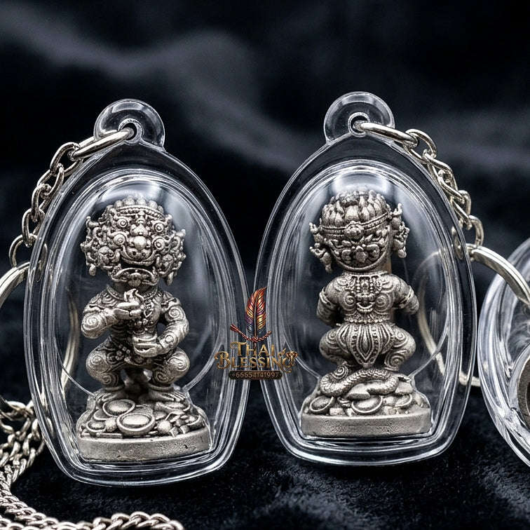 Thai Amulet Ultimate Wealth, Lanna Sorcery & Auspicious Prosperity Four-Ears Five-Eyes (Thep Si Hu Ha Ta) Talisman Thai Blessing Co By RURUECHA
