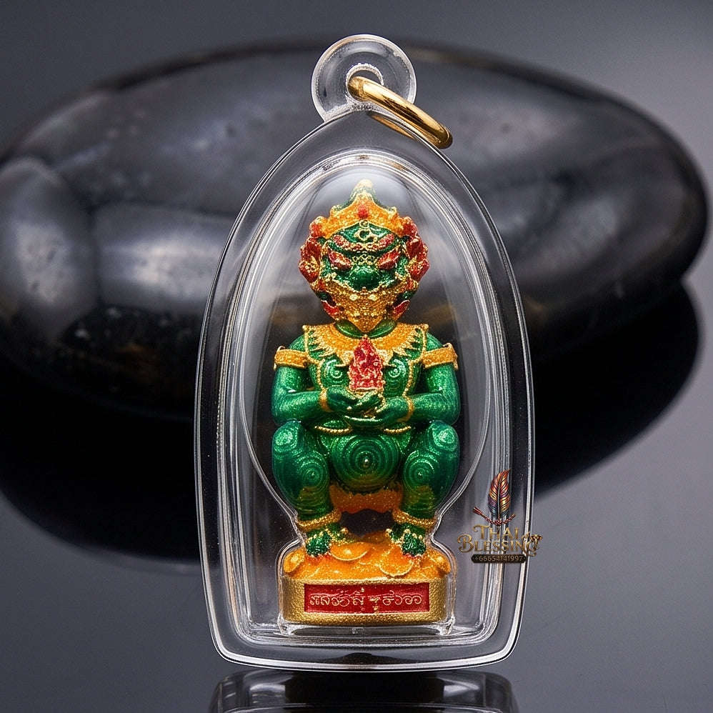 Thai Amulet Ultimate Wealth, Lanna Sorcery & Auspicious Prosperity Four-Ears Five-Eyes (Thep Si Hu Ha Ta) Talisman Thai Blessing Co By RURUECHA