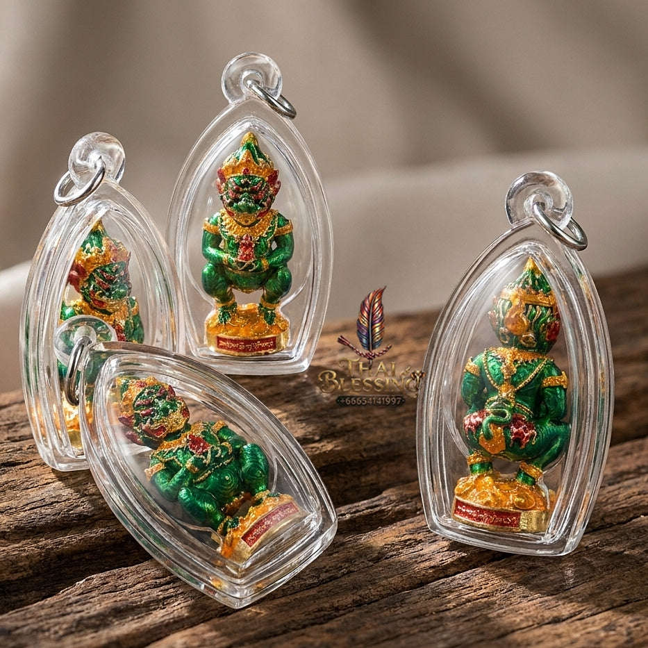 Thai Amulet Ultimate Wealth, Lanna Sorcery & Auspicious Prosperity  Four-Ears Five-Eyes (Thep Si Hu Ha Ta) Talisman Thai Blessing Co By RURUECHA