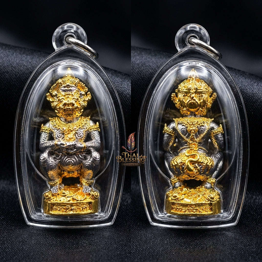 Thai Amulet Ultimate Wealth, Lanna Sorcery & Auspicious Prosperity Four-Ears Five-Eyes (Thep Si Hu Ha Ta) Talisman Thai Blessing Co By RURUECHA
