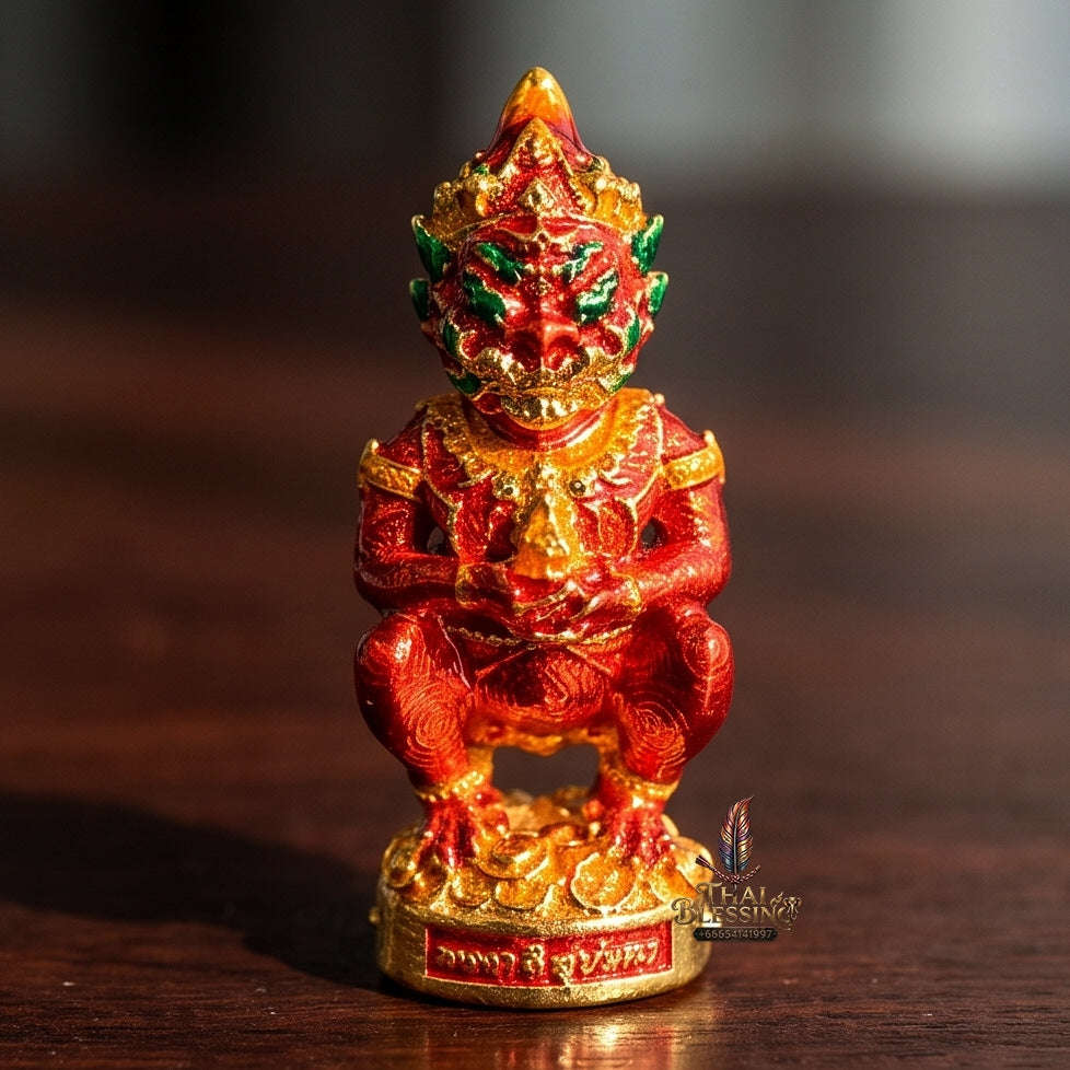 Thai Amulet Ultimate Wealth, Lanna Sorcery & Auspicious Prosperity  Four-Ears Five-Eyes (Thep Si Hu Ha Ta) Talisman Thai Blessing Co By RURUECHA