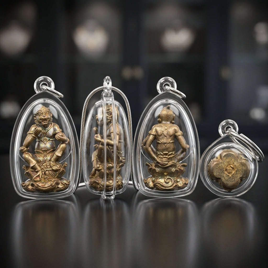 Thai Amulet Ultimate Wealth, Lanna Sorcery & Auspicious Prosperity Masterpiece Four-Ears Five-Eyes (Thep Si Hu Ha Ta) Talisman Thai Blessing Co By RURUECHA