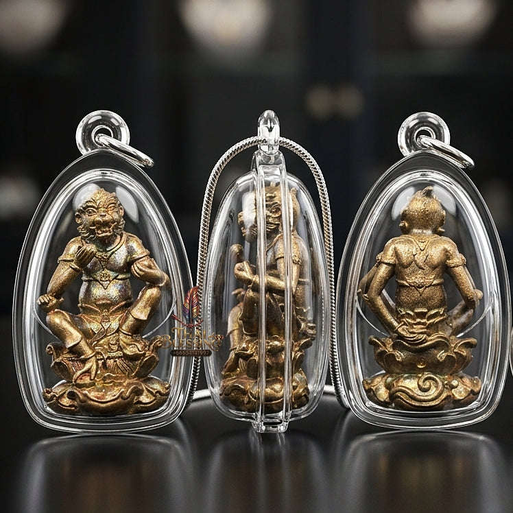 Thai Amulet Ultimate Wealth, Lanna Sorcery & Auspicious Prosperity Masterpiece Four-Ears Five-Eyes (Thep Si Hu Ha Ta) Talisman Thai Blessing Co By RURUECHA