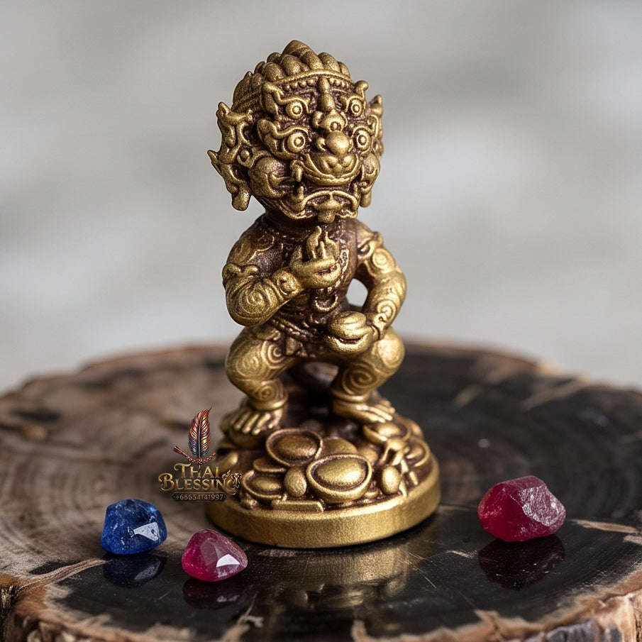 Thai Amulet Ultimate Wealth, Lanna Sorcery & Auspicious Prosperity Masterpiece — Maha Heng Loi Ongk Four-Ears Five-Eyes (Thep Si Hu Ha Ta) Talisman Thai Blessing Co By RURUECHA