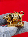 Wua Ta Nhoo Gold Charm for Prosperity and Protection - Sacred Bull Talisman