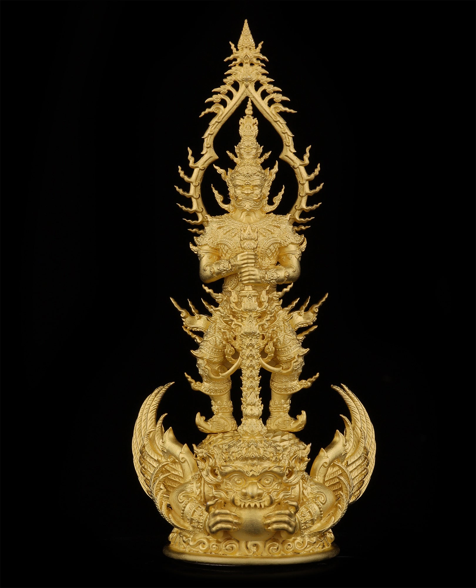 Thai Blessing Co gold Thao Wessuwan statue for wealth and protection.