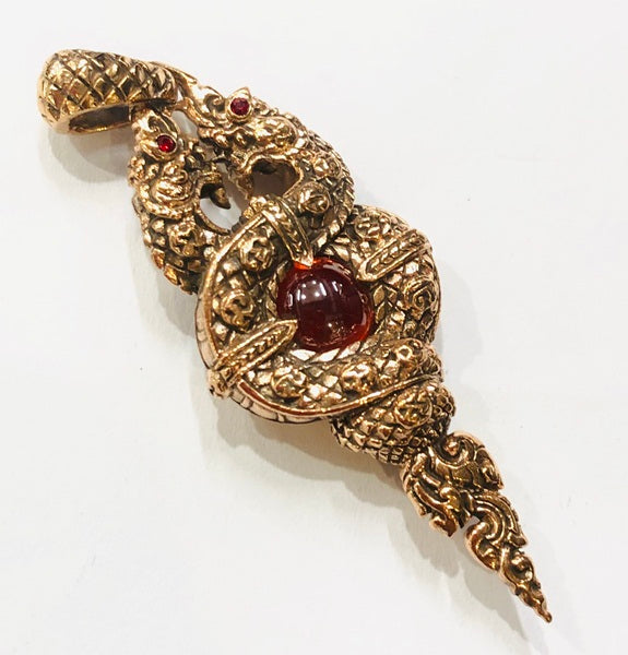 Thai Blessed Amulet Luang Phor Uen Gold Dragon Pendant ร้านค้าของฉัน hite gold polished Silver plated enamel Polished Copper Silver plated enamel-Polished Copper-hite gold polished-