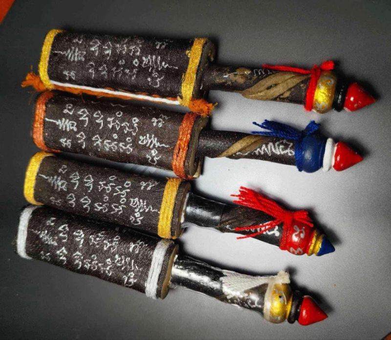 Sacred Tattooed Buffalo Hide Thai Blessing Charm Knife - Luang Pho Mian, Wat Ban Chaningwanaram, Buriram