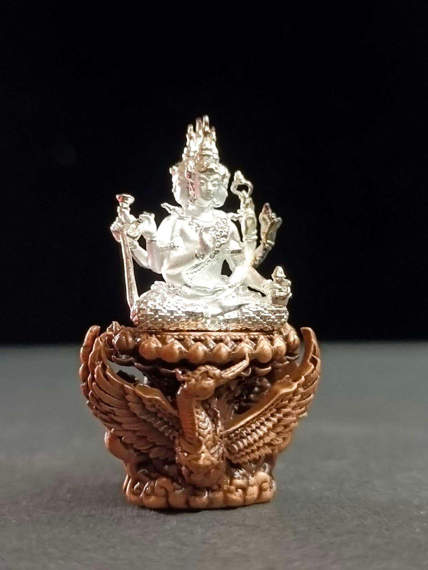 ✨ Phra Phrom Siam Thewa "Phromrangsri" Edition – Supreme Brahma Deity Amulet from Wat Klang Khlong Khoi, Ratchaburi ซาตินแดงเงิน