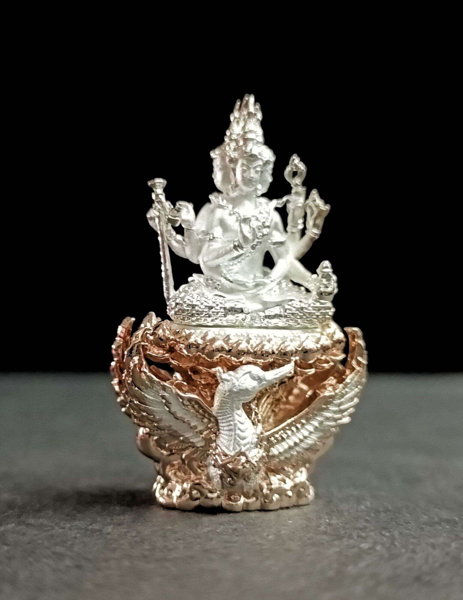 ✨ Phra Phrom Siam Thewa "Phromrangsri" Edition – Supreme Brahma Deity Amulet from Wat Klang Khlong Khoi, Ratchaburi ชุบ2เคชมพูเงิน
