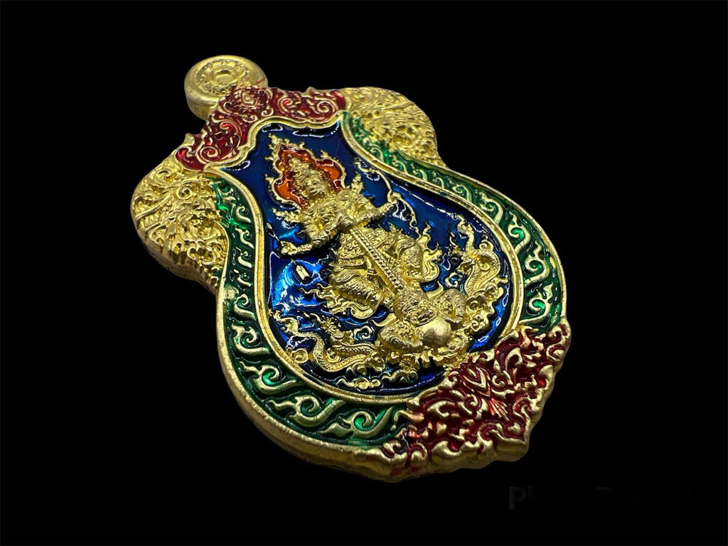 ✨ First Edition Thao Wessuwan Medal – Enamelled Sacred Coin by Luang Pho Sai, Buriram | Multicolor Gold Alloy