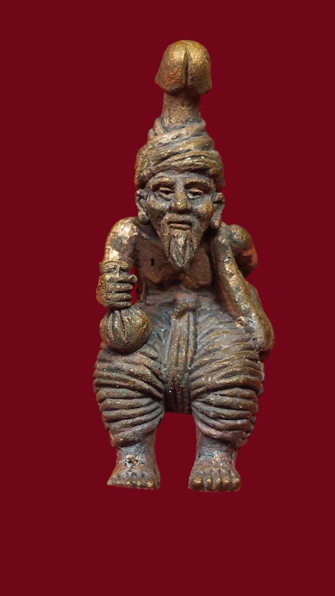 🕉️ Ancient Cast Statue of Ruesi Nok Ked – Supreme Master of Occult Arts by Ajarn Plian Hatyanan, Khao Ao Temple, Phatthalung Province Default Title