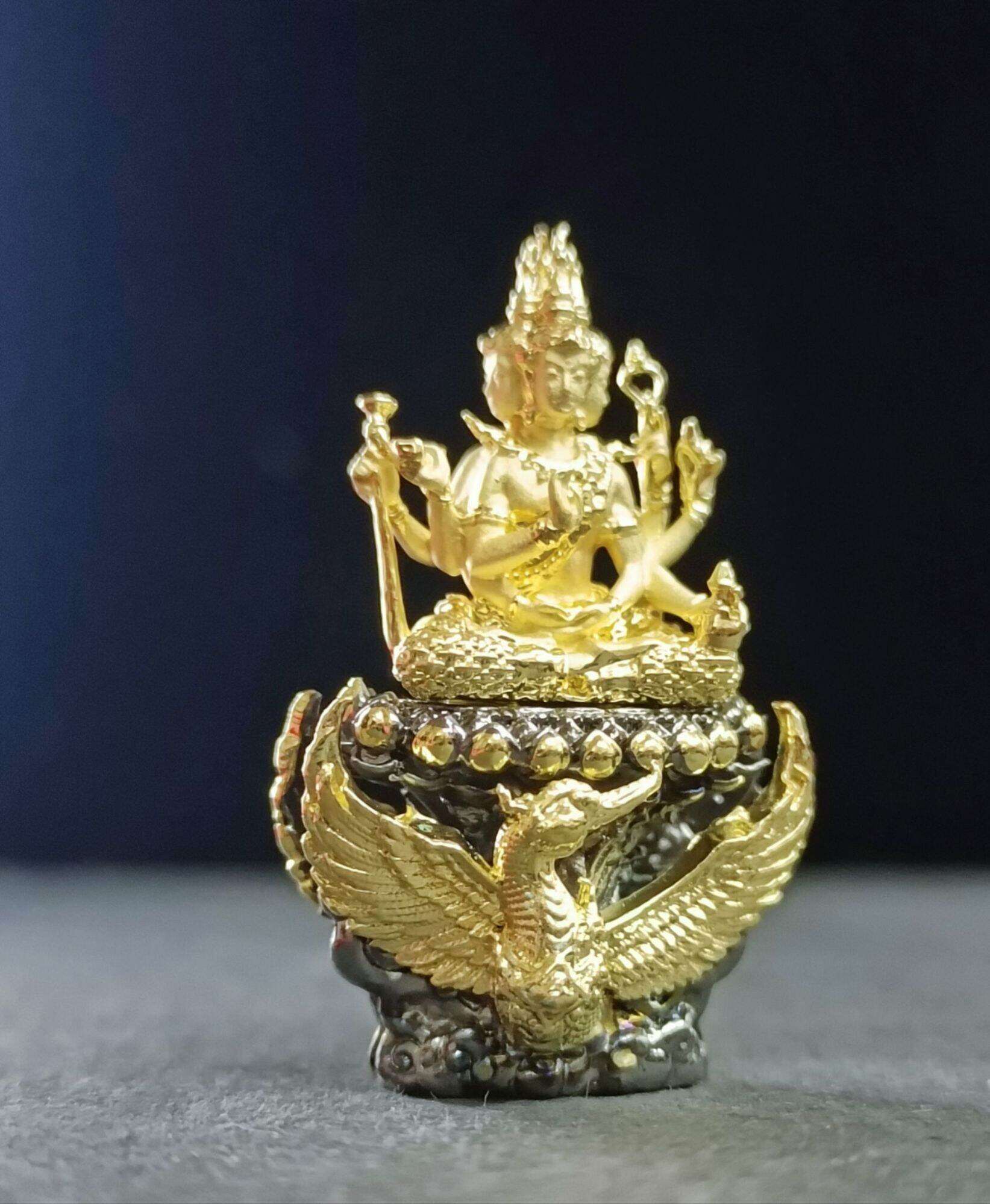 ✨ Phra Phrom Siam Thewa "Phromrangsri" Edition – Supreme Brahma Deity Amulet from Wat Klang Khlong Khoi, Ratchaburi ชุบblackทอง