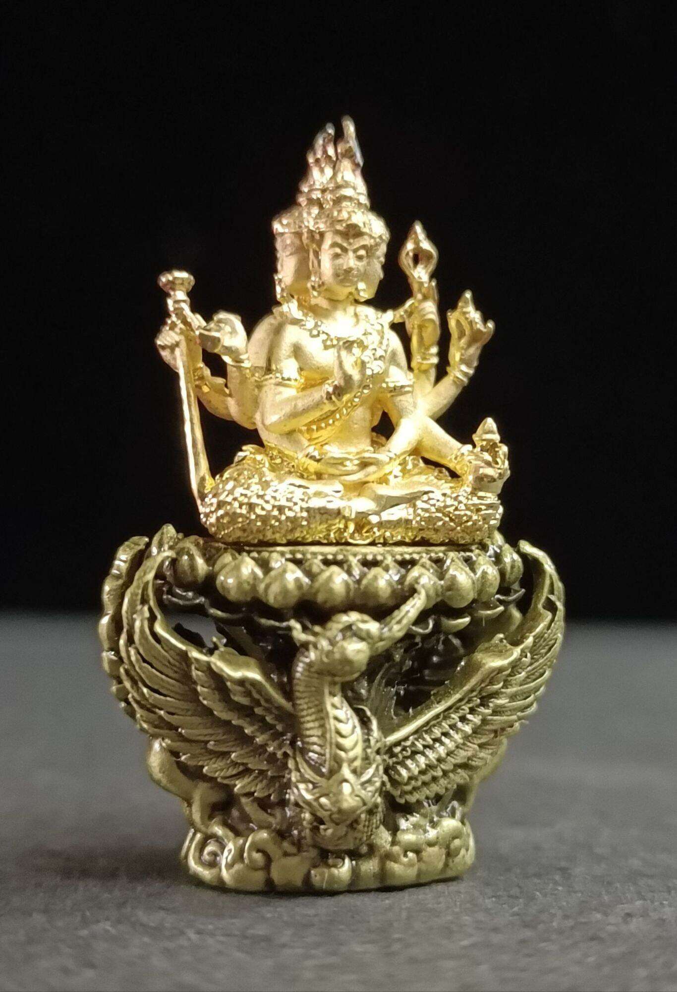 ✨ Phra Phrom Siam Thewa "Phromrangsri" Edition – Supreme Brahma Deity Amulet from Wat Klang Khlong Khoi, Ratchaburi ซาตินทองเหลืององค์ทอ