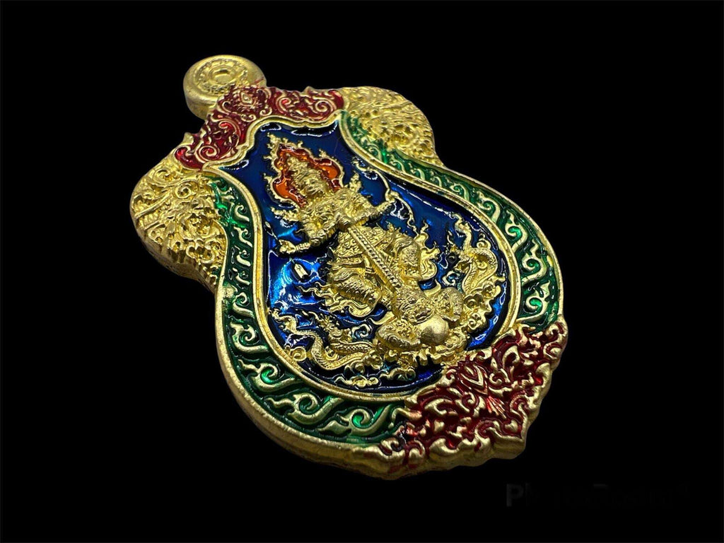 ✨ First Edition Thao Wessuwan Medal – Enamelled Sacred Coin by Luang Pho Sai, Buriram | Multicolor Gold Alloy Default Title