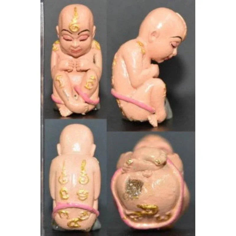 Kuman Thong Mee Thai Child Spirit Doll for Good Luck and Prosperity - Embrace Positive Energy The cursed fuse of the paint