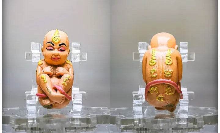Thai child spirit for good luck statue with intricate carvings and vibrant colors for home decoration