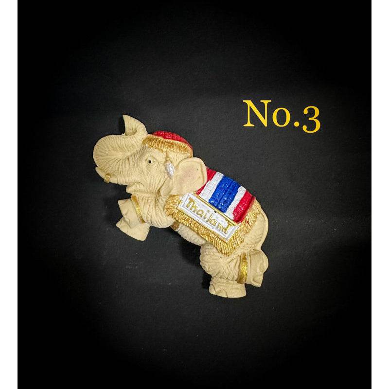 Thai elephant fridge magnet featuring Thailand flag colors and detailed design from One-Sake.com