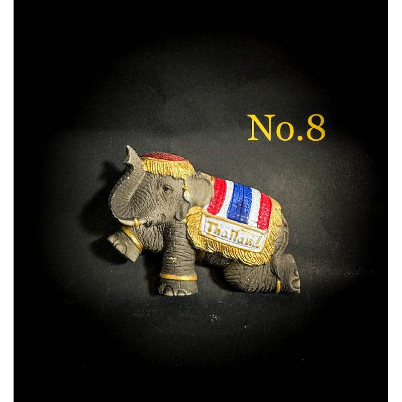 Thai elephant fridge magnet decorated with traditional red blue and white Thai flag colors