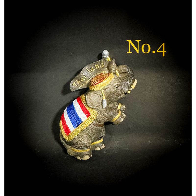Thai elephant fridge magnet with red white and blue flag design and gold accents from One-Sake.com
