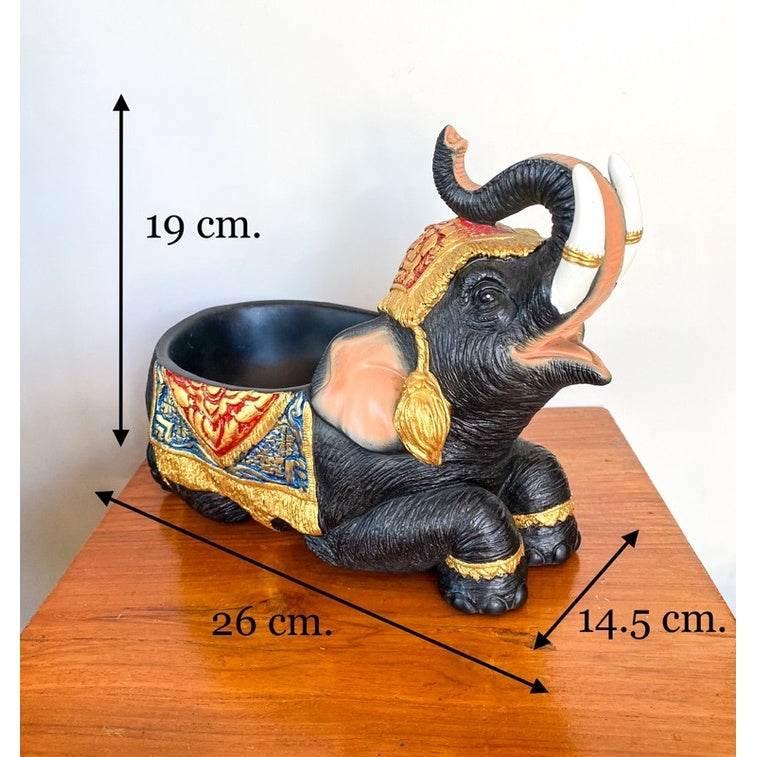 Thai Elephant Resin Tray for Sophisticated Home Decor