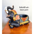 Thai Elephant Resin Tray for Sophisticated Home Decor เพ้นท์ช้างดำ 14.5x26x19cm.