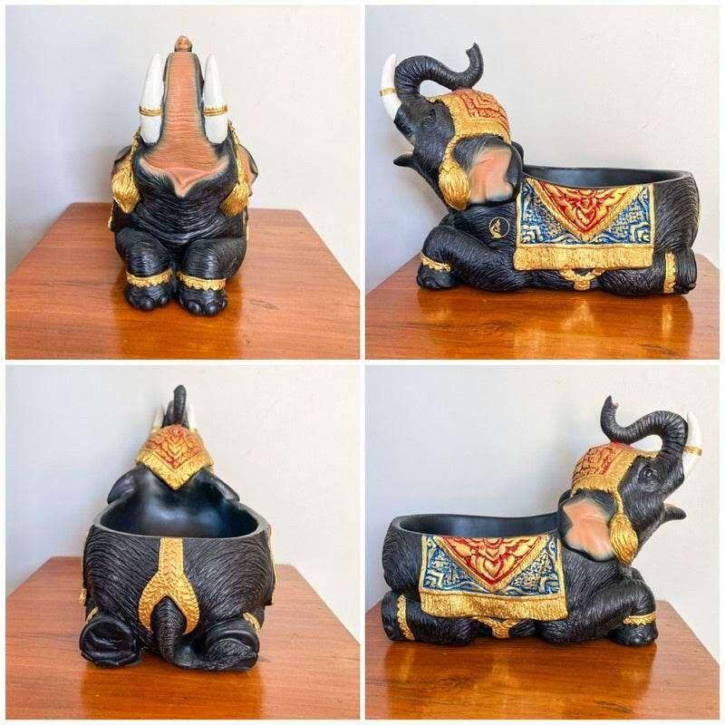 Thai Elephant Resin Tray for Sophisticated Home Decor