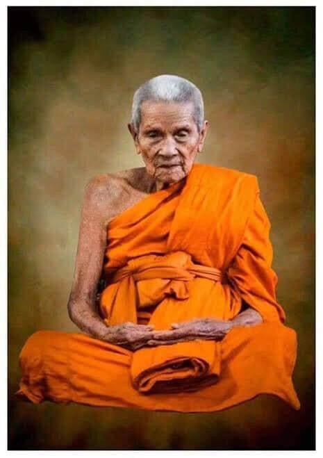 First Edition Rahu Amulet featuring portrait of an elderly Buddhist monk in orange robes for a devotional bracelet