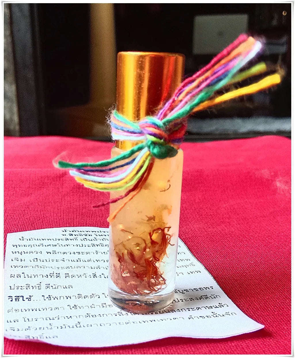 Thai Fortune Amulet Oil - Herbal Thep Prasit Charm Oil for Prosperity and Protection