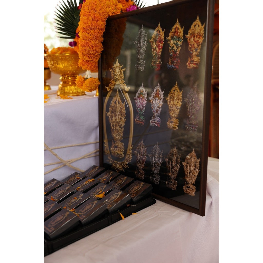 Thai Ganesh amulet spiritual protection collection displayed elegantly with ornamental decor
