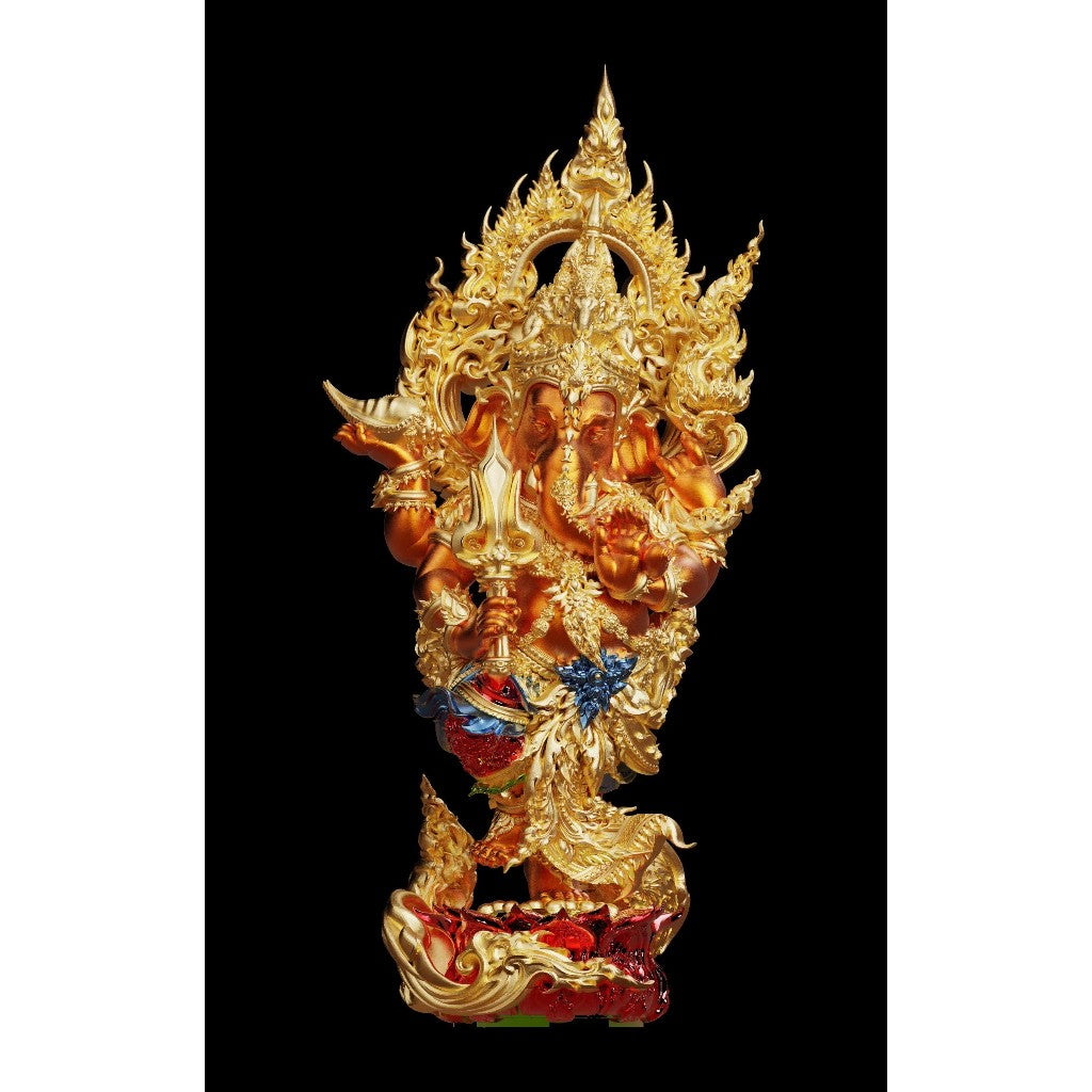 Thai Ganesh amulet spiritual protection crafted in gold with intricate details for home blessings