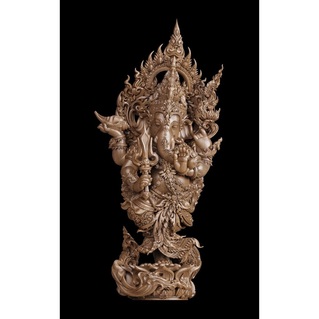 Intricate Thai Ganesh amulet spiritual protection statue with detailed carvings and a serene expression